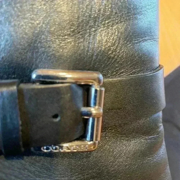 Coach Black High Heeled Leather Boots Size 6.5 - Picture 9 of 11